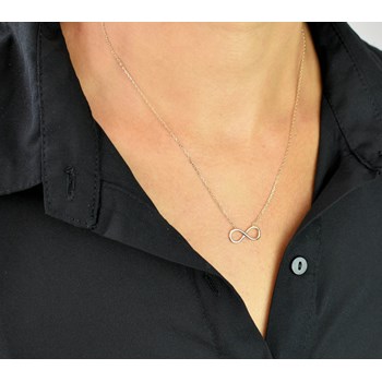 Collier symbole infini Plaqué OR 750 3 microns