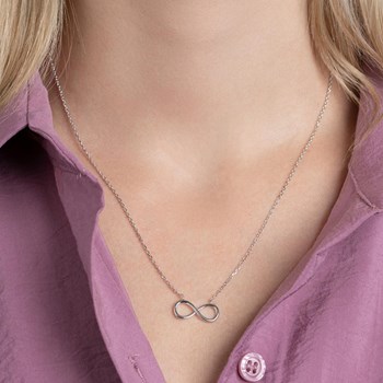 Collier symbole infini Argent 925 Rhodié