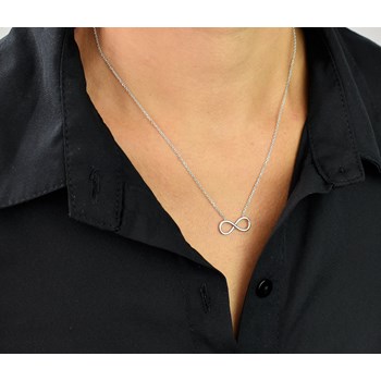 Collier symbole infini Argent 925 Rhodié