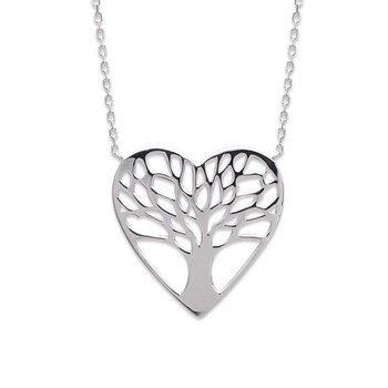 Tree of life heart necklace Silver 925 Rhodium
