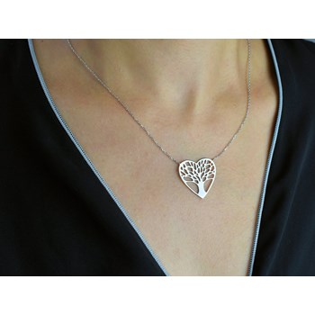 Tree of life heart necklace Silver 925 Rhodium