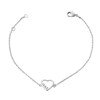 Bracelet coeur de petits oxydes de zirconium Argent 925 Rhodié - vue V1