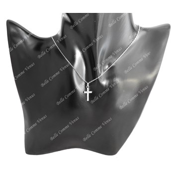 Zirconium oxide cross necklace Silver 925 Rhodium plated