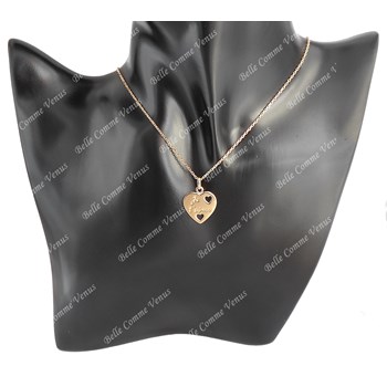 Collier coeur gravé Je t'aime Plaqué OR 750 3 microns