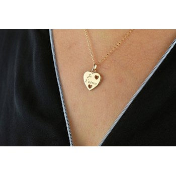 Collier coeur gravé Je t'aime Plaqué OR 750 3 microns