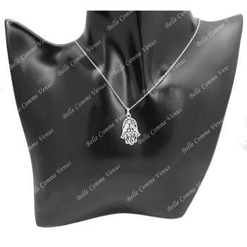 Necklace Fatma hand chiseled Silver 925 Rhodium
