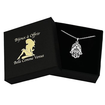 Necklace Fatma hand chiseled Silver 925 Rhodium