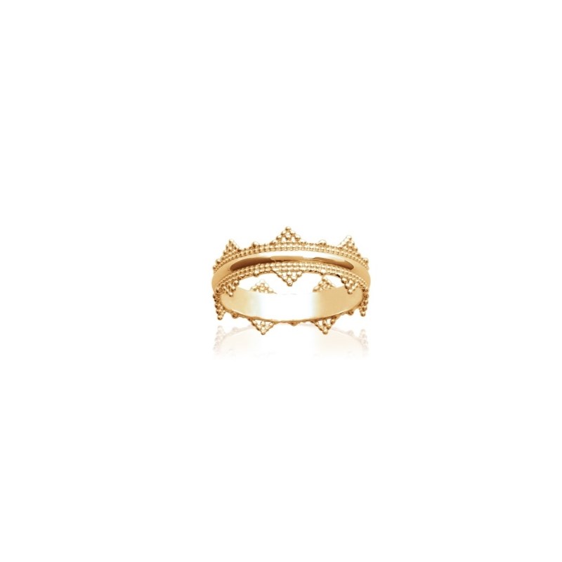 Bague Fine Plaqué Or Mode Tendance Couronne