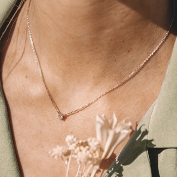 Collier Fin Argent Mode Tendance Pendentif Zirconium