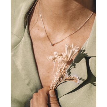Collier Fin Argent Mode Tendance Pendentif Zirconium