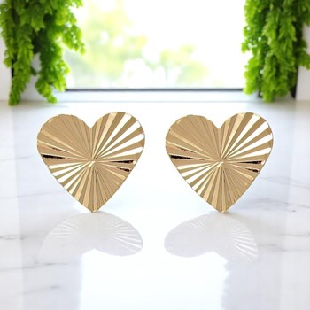 Boucles d'oreilles Coeur Plaqué OR 750 3 microns