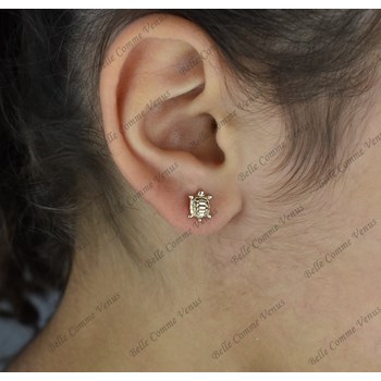 Boucles d'oreilles petite tortue Plaqué OR 750 3 microns