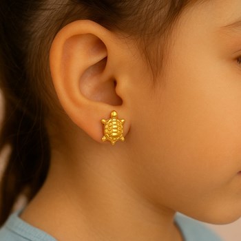 Boucles d'oreilles petite tortue Plaqué OR 750 3 microns