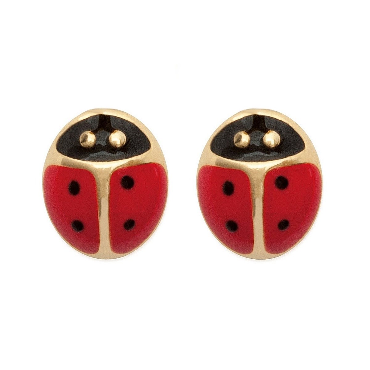 Boucles d'oreilles coccinelle pour enfant Plaqué OR 750 3 microns