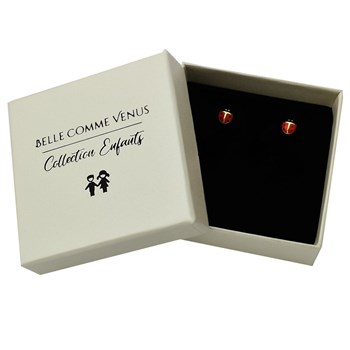 Boucles d'oreilles coccinelle pour enfant Plaqué OR 750 3 microns