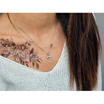 Lucky blue eye necklace set with zirconium oxides Silver 925 Rhodium plated