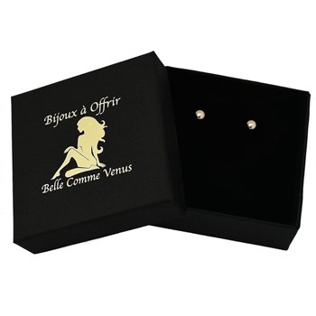 Earrings, ball-shaped chip, gold-plated 750, 3 microns