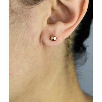 Earrings, ball-shaped chip, gold-plated 750, 3 microns