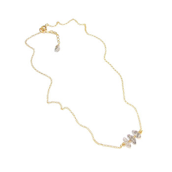 Collier Argent 925 Doré Quartz Diamant