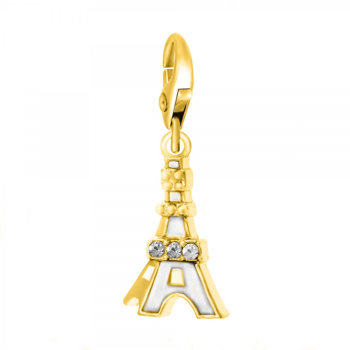 Charm Tour Eiffel doré SC Crystal orné de Cristaux scintillants