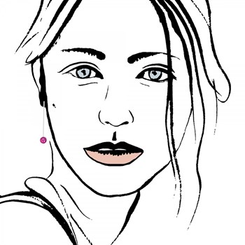 SC Crystal red dot earrings with sparkling crystals