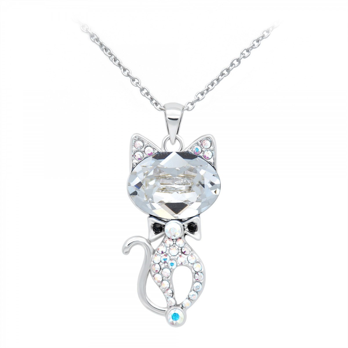 Collier chat SC Crystal orné de cristaux scintillants