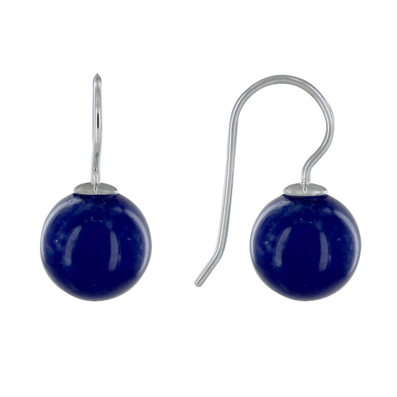 Boucles d'Oreilles Argent 925 Billes de Sodalite