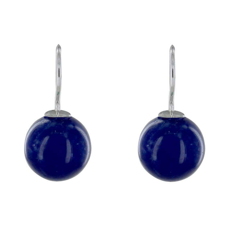 Boucles d'Oreilles Argent 925 Billes de Sodalite - vue 2