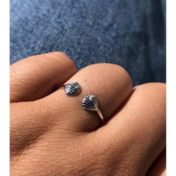 Bague Argent 925 Double Coquille St Jacques