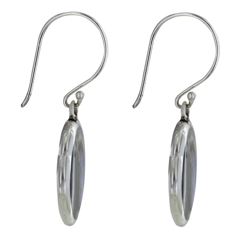 Boucles d'Oreilles Argent 925 Disques Nacre Abalone - vue 3