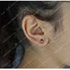 Boucles d'oreilles coccinelle émail rouge et noir Argent 925 Rhodié - vue V2
