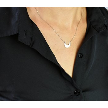 Necklace crescent moon Gold plated 750 3 microns