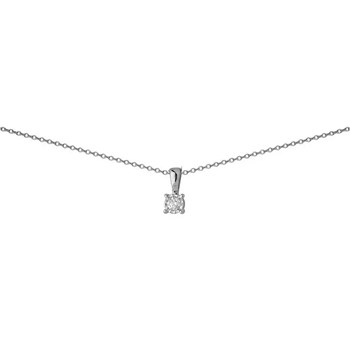 Collier Brillaxis solitaire diamant or blanc