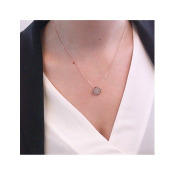Pendentif Round - Or Rosé et Cristal