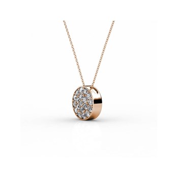 Pendentif Round - Or Rosé et Cristal