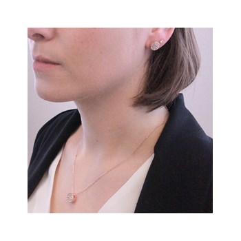 Pendentif Round - Or Rosé et Cristal