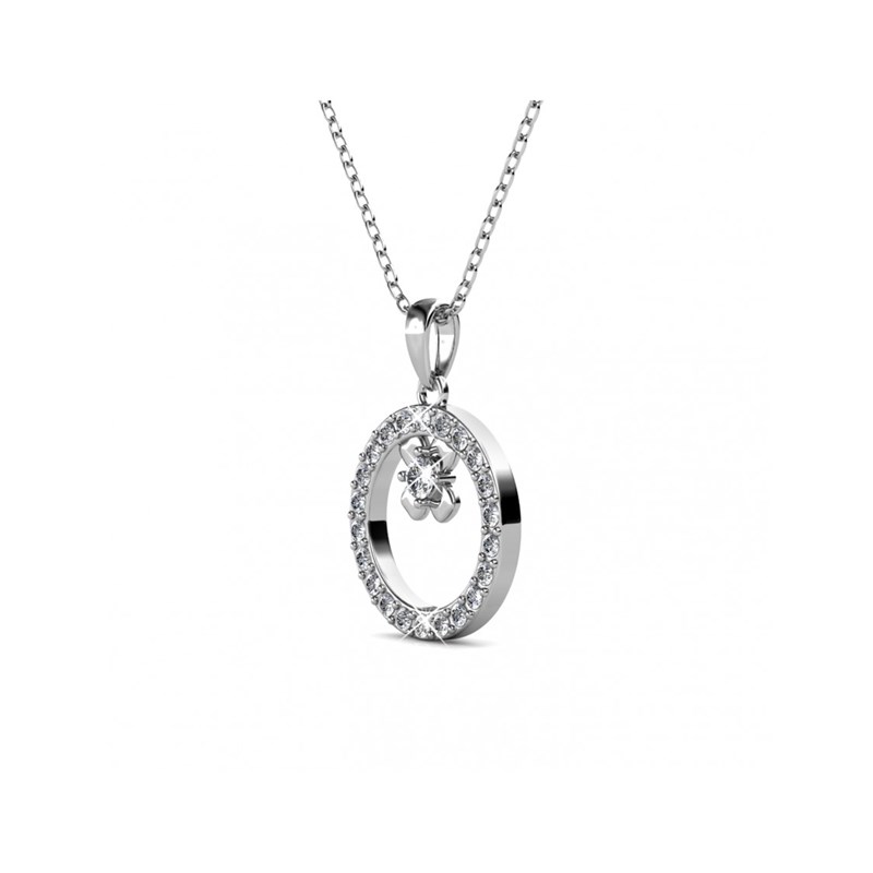 Pendentif Eliza - Argenté et Cristal - vue 2