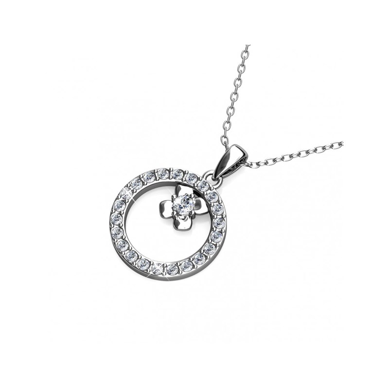 Pendentif Eliza - Argenté et Cristal - vue 3