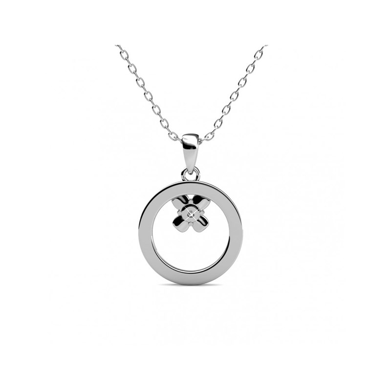 Pendentif Eliza - Argenté et Cristal - vue 4