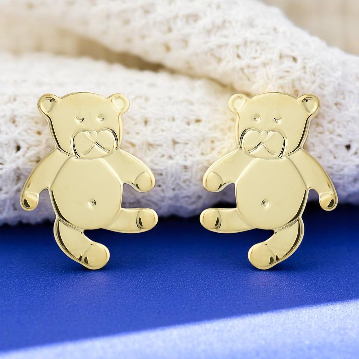 Boucles d'oreilles ourson Plaqué OR 750 3 microns - vue 4