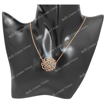 Heart arabesque necklace Gold-plated 750 3 microns