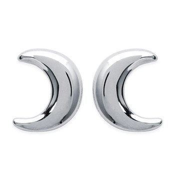 Boucles d'oreilles croissant de lune Argent 925 Rhodié