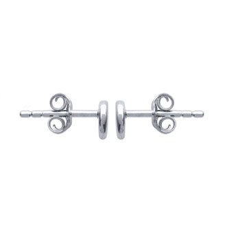Boucles d'oreilles croissant de lune Argent 925 Rhodié