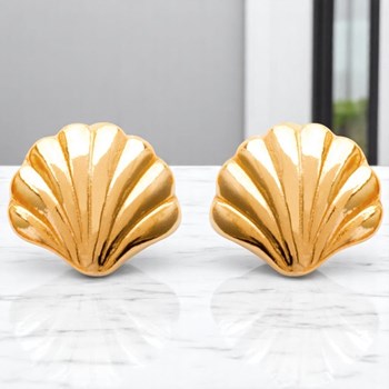 Boucles d'oreilles coquillage Plaqué OR 750 3 microns