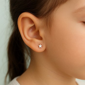 Boucles d'oreilles petite étoile Argent 925 Rhodié