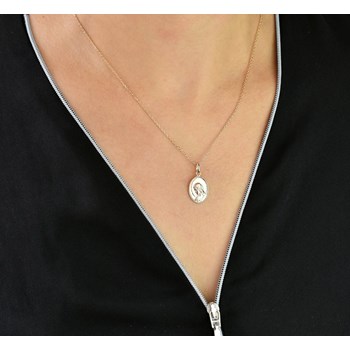 Virgin Mary medal necklace Gold-plated 750 3 microns
