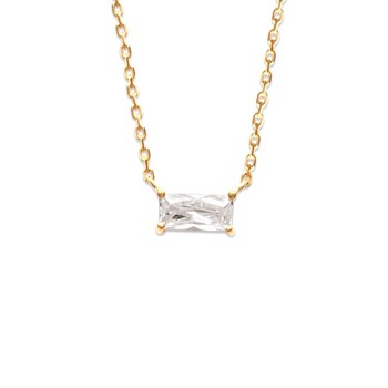 Zirconium oxide rectangle necklace GOLD plated 750 3 microns