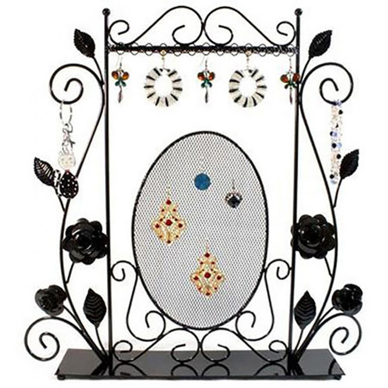 Porte bijoux porte bijoux grand cadre pour collier chaine et boucles Noir