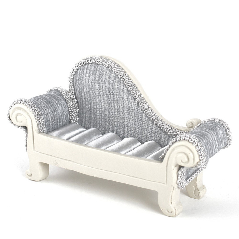 Porte bijoux bagues canapé sofa rayures - Présentoirs pour bijoux Gris - vue 2