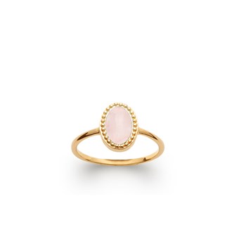 Bague quartz rose et plaqué or jaune EMMA - Bijoux Privés Discovery